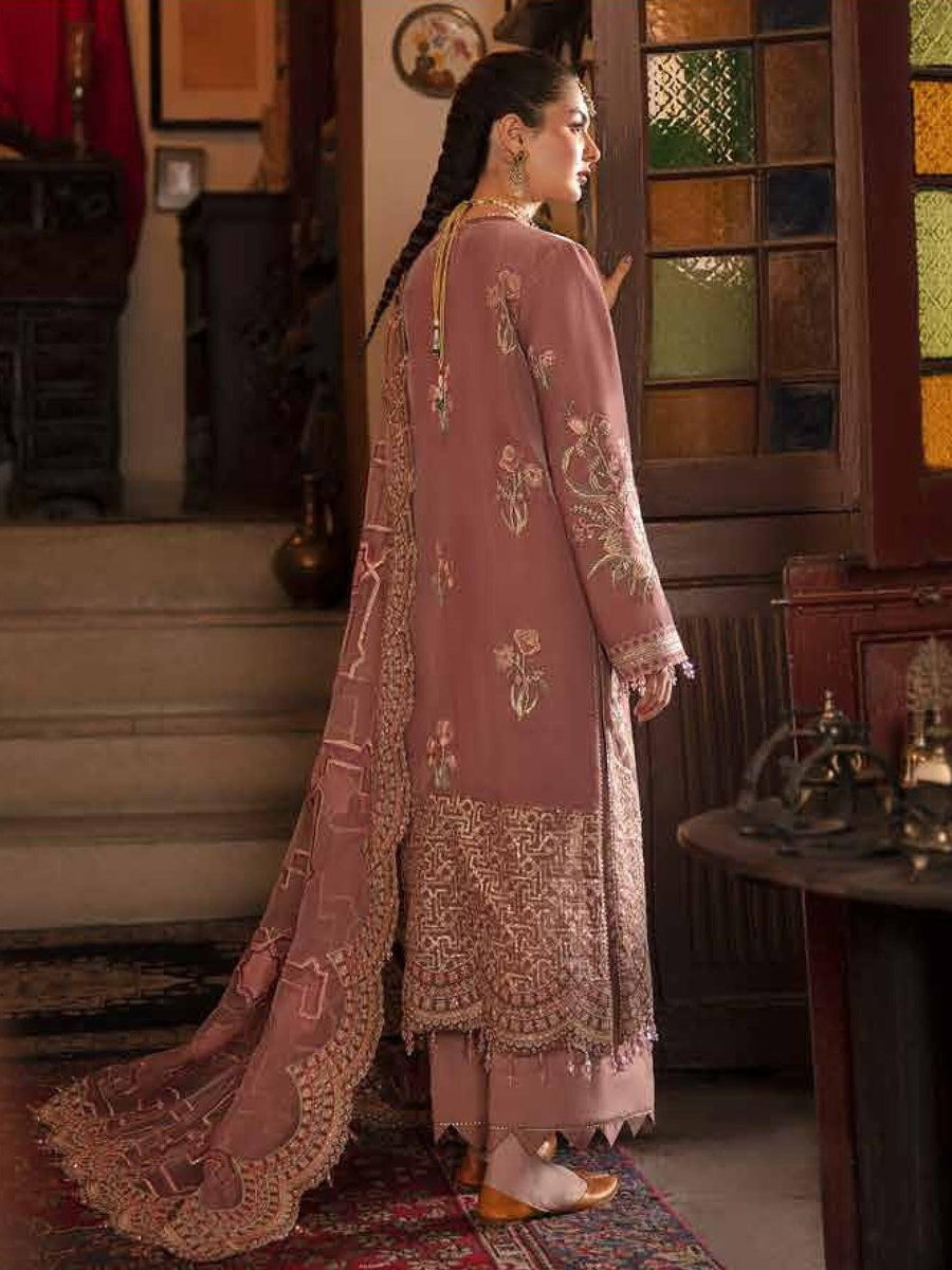 Afrozeh Naghma Luxury Velvet Unstitched 3Pc Suit D-01 Roshanara - FaisalFabrics.pk