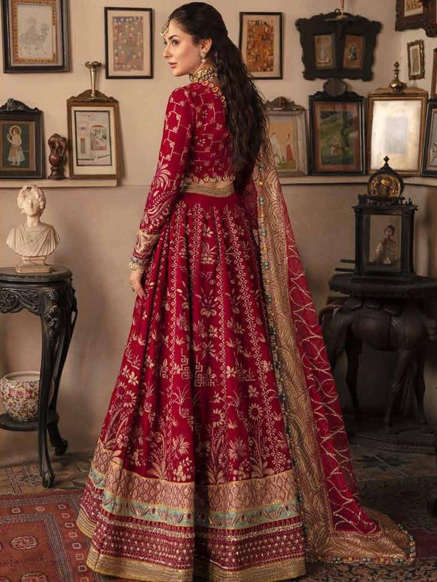 Afrozeh Naghma Luxury Velvet Unstitched 3Pc Suit D-02 Dur-e-Fishaan - FaisalFabrics.pk