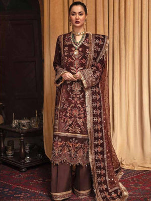 Afrozeh Naghma Luxury Velvet Unstitched 3Pc Suit D-05 Jahan Ara - FaisalFabrics.pk