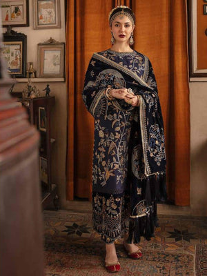 Afrozeh Naghma Luxury Velvet Unstitched 3Pc Suit D-08 Mumtaz - FaisalFabrics.pk