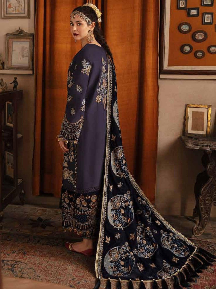 Afrozeh Naghma Luxury Velvet Unstitched 3Pc Suit D-08 Mumtaz - FaisalFabrics.pk