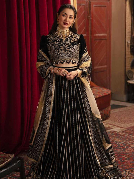 Afrozeh Naghma Luxury Velvet Unstitched 3Pc Suit D-10 Shah Begum