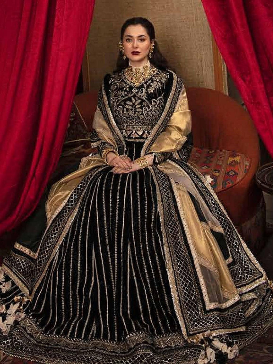 Afrozeh Naghma Luxury Velvet Unstitched 3Pc Suit D-10 Shah Begum - FaisalFabrics.pk