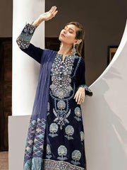 Afrozeh Naghma Luxury Velvet Embroidered 3 Piece Suit 03-Wanni - FaisalFabrics.pk