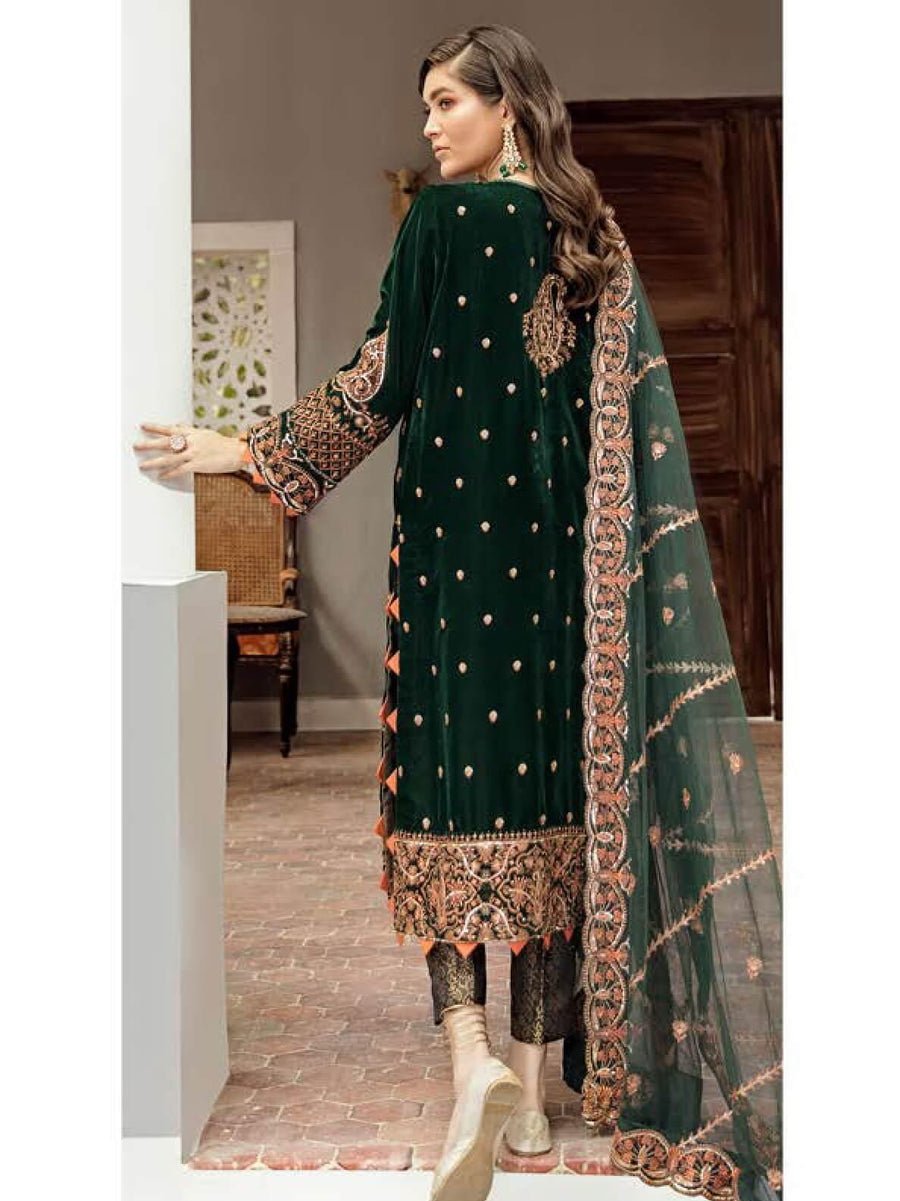 Afrozeh Naghma Luxury Velvet Embroidered 3 Piece Suit 04-Johar - FaisalFabrics.pk