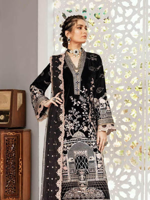 Afrozeh Naghma Luxury Velvet Embroidered 3 Piece Suit 06-Babil - FaisalFabrics.pk