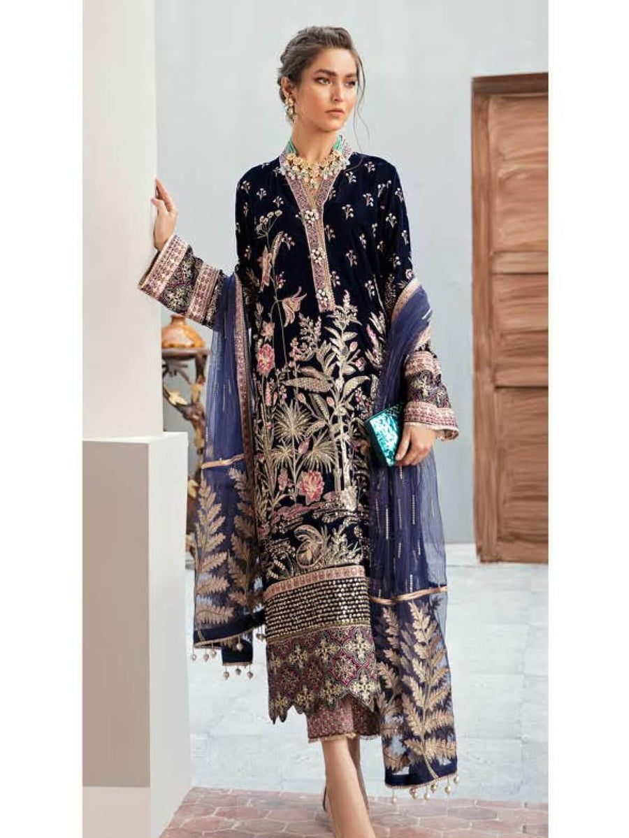 Afrozeh Naghma Luxury Velvet Embroidered 3 Piece Suit 08-Dil Nawaz - FaisalFabrics.pk