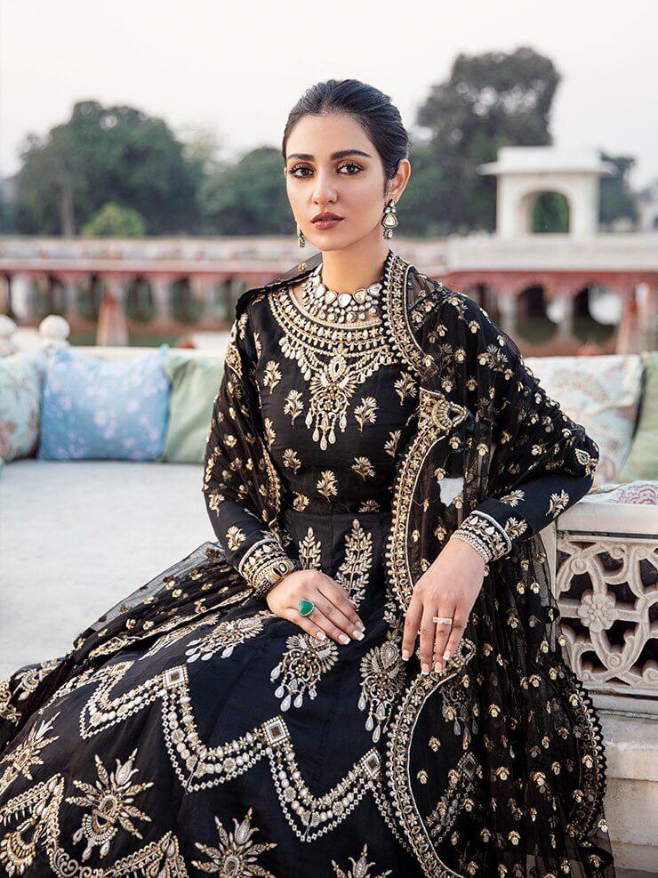 Afrozeh Shehnai Luxury Wedding Chiffon Unstitched 3pc Suit - Dur-E-Fishan - FaisalFabrics.pk