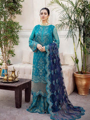 Afrozeh Shehnai Luxury Wedding Chiffon Unstitched 3pc Suit - Falak Naaz - FaisalFabrics.pk