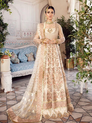 Afrozeh Shehnai Luxury Wedding Chiffon Unstitched 3pc Suit - Jahan Ara - FaisalFabrics.pk