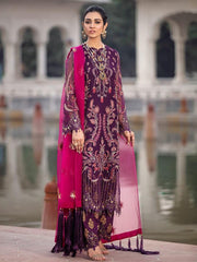 Afrozeh Shehnai Luxury Wedding Chiffon Unstitched 3pc Suit - Meharma - FaisalFabrics.pk