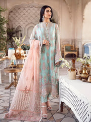 Afrozeh Shehnai Luxury Wedding Chiffon Unstitched 3pc Suit - TaAzeed - FaisalFabrics.pk
