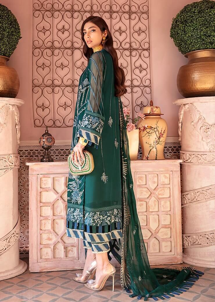 Afrozeh Nauratan Luxury Wedding Chiffon Unstitched 3pc Suit AF-02 Naqsh - FaisalFabrics.pk