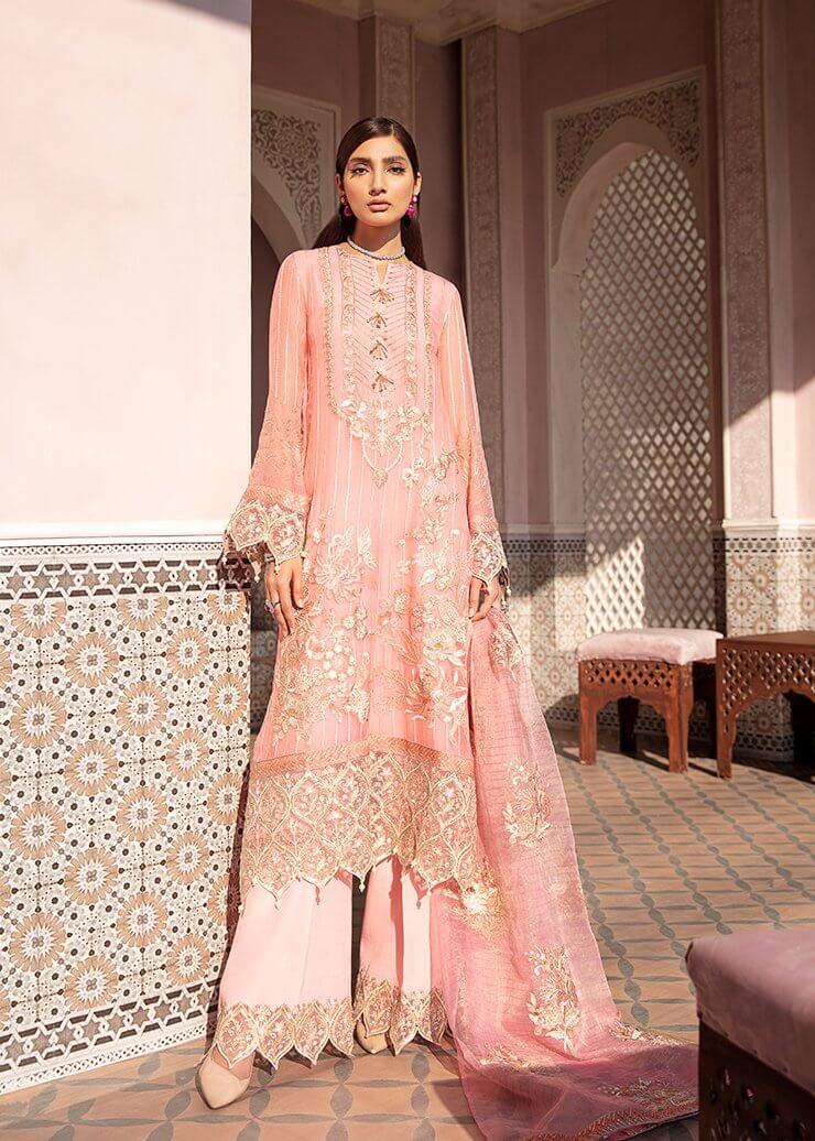 Afrozeh Nauratan Luxury Wedding Chiffon Unstitched 3pc Suit AF-03 Naina - FaisalFabrics.pk
