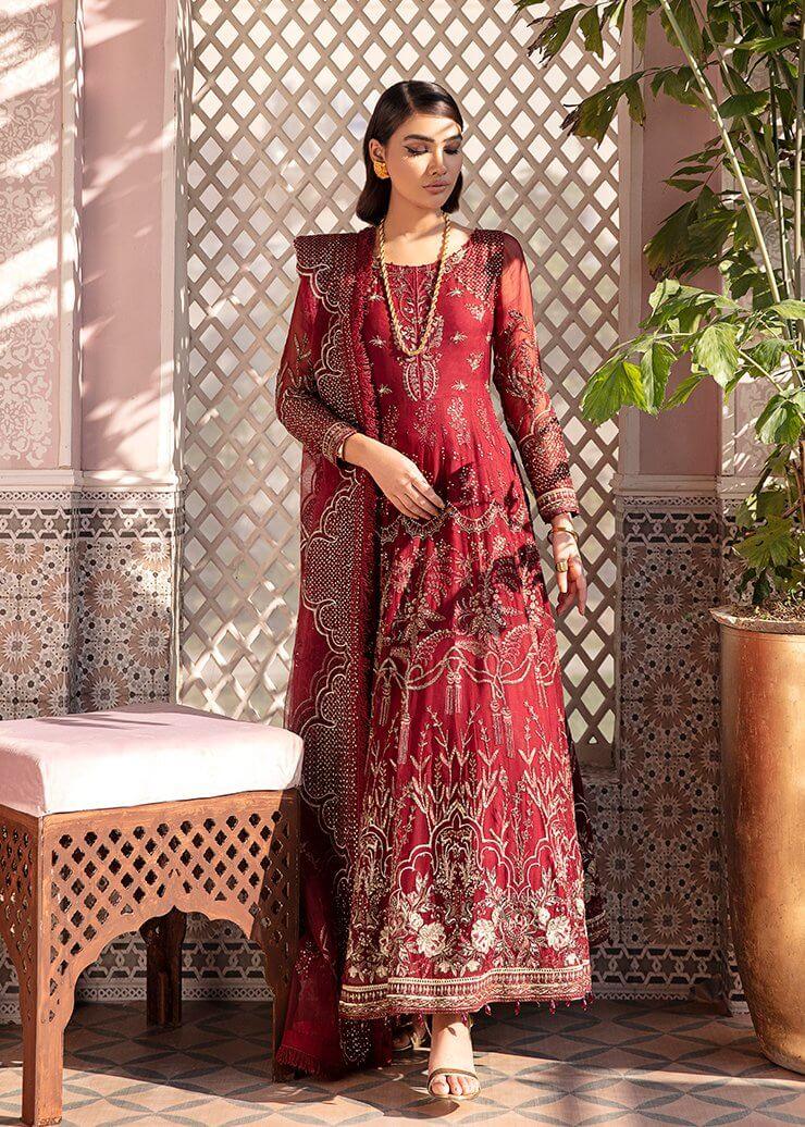 Afrozeh Nauratan Luxury Wedding Chiffon Unstitched 3pc Suit AF-04 Kashish - FaisalFabrics.pk