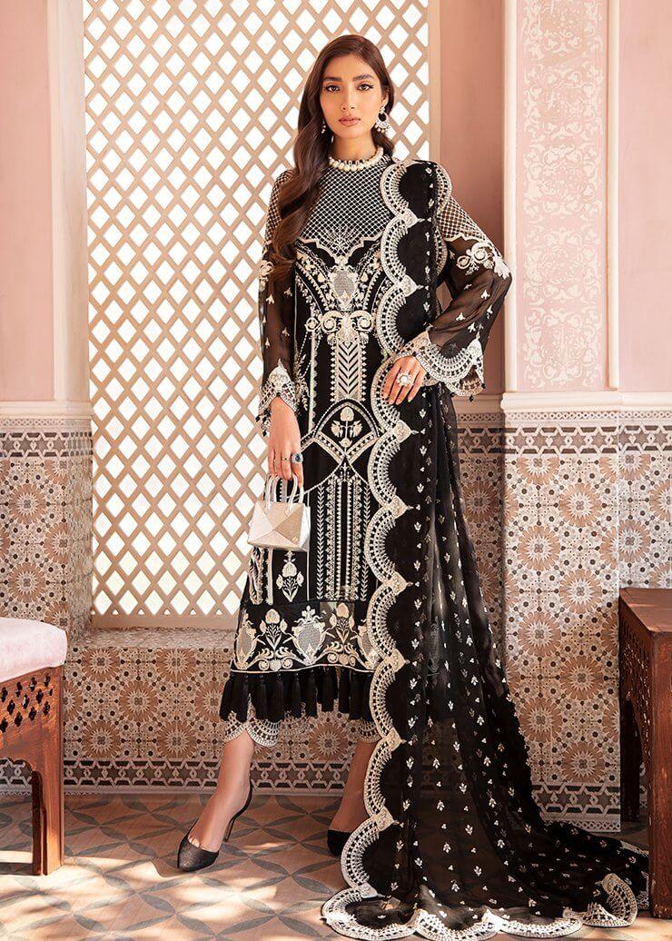 Afrozeh Nauratan Luxury Wedding Chiffon Unstitched 3pc Suit AF-05 Bano - FaisalFabrics.pk