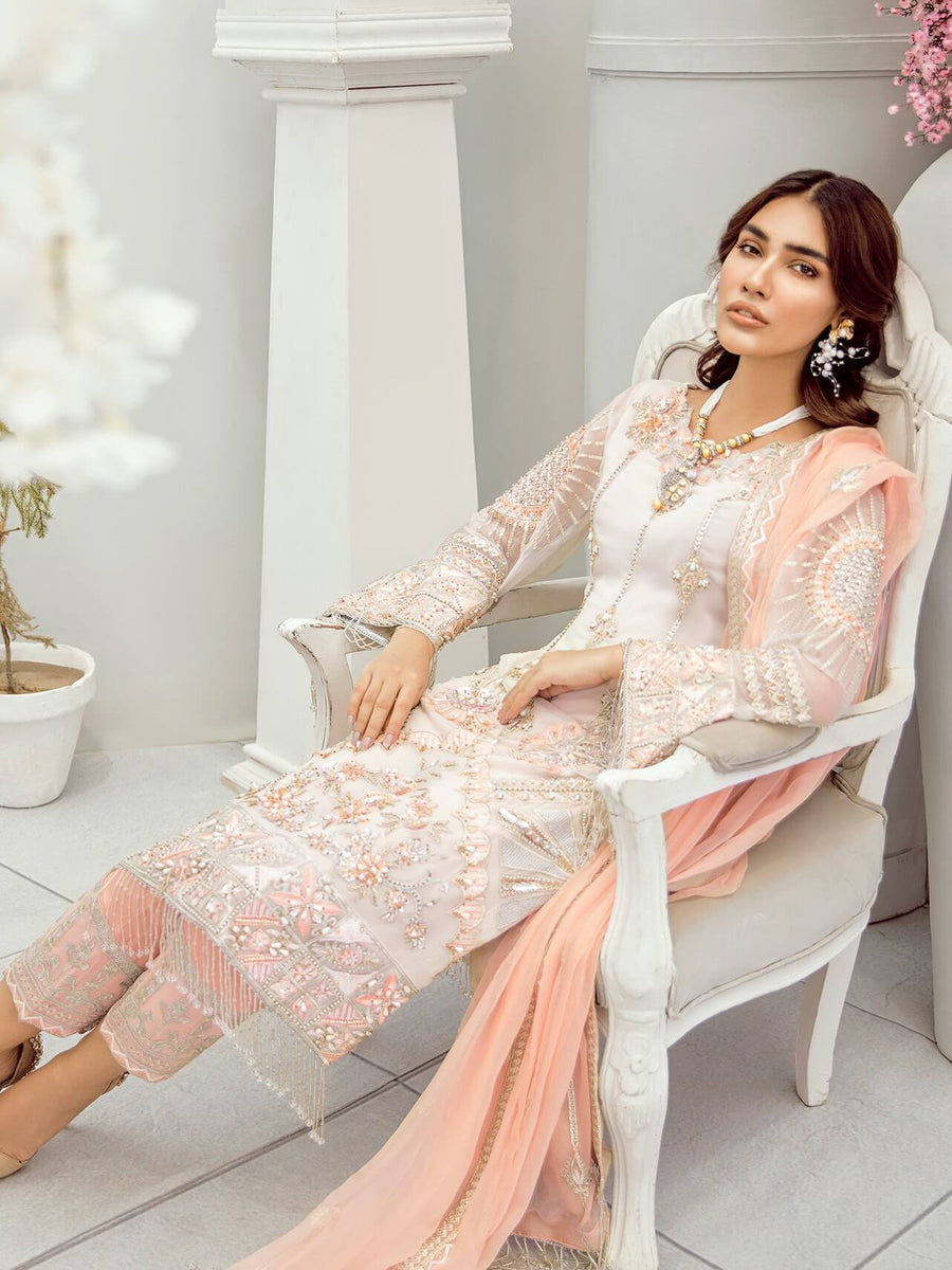 Akbar Aslam Luxury Chiffon Collection 2020 3pc Suit AAC-1306 DAISY - FaisalFabrics.pk