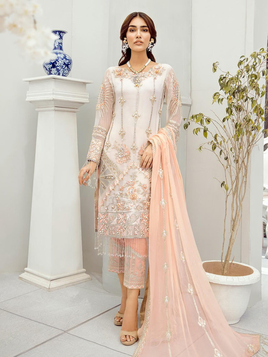 Akbar Aslam Luxury Chiffon Collection 2020 3pc Suit AAC-1306 DAISY - FaisalFabrics.pk