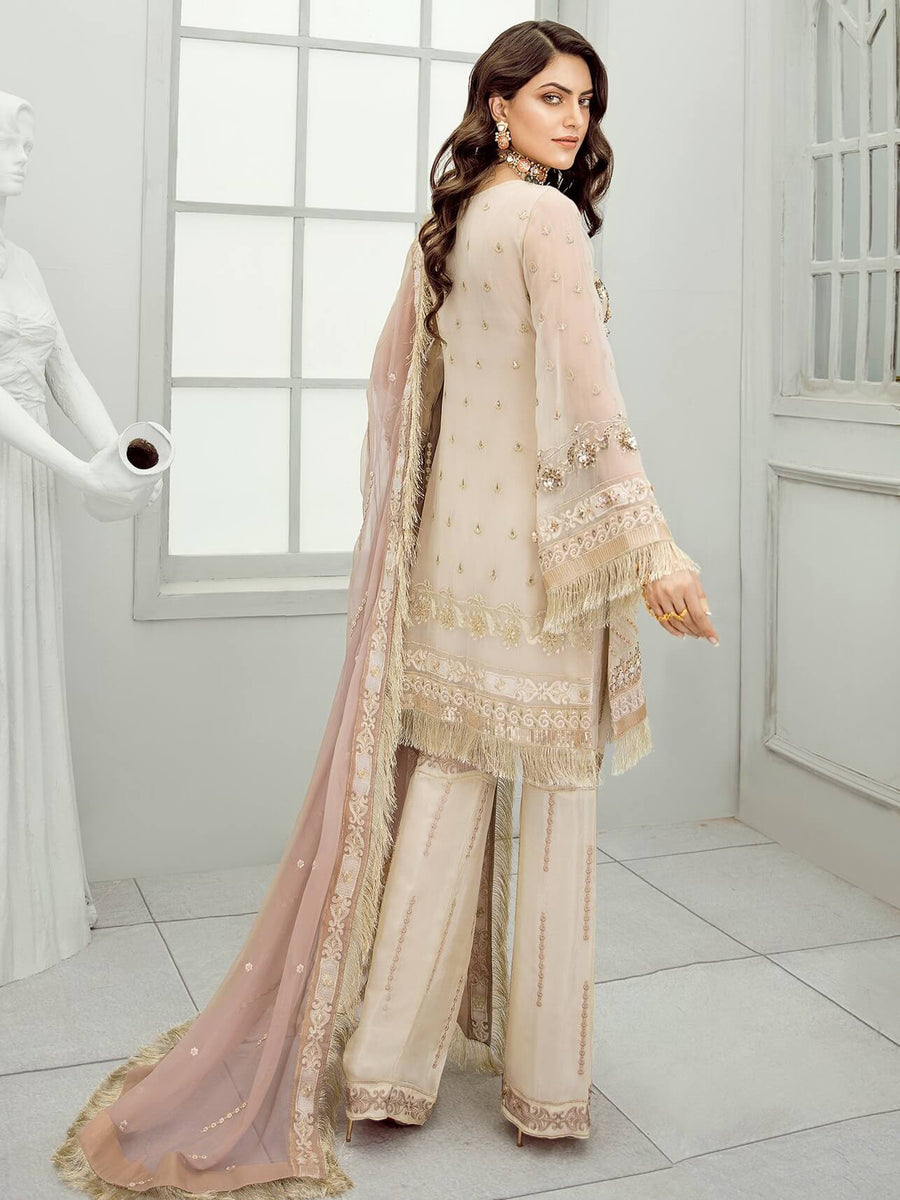 Akbar Aslam Luxury Chiffon Collection 2020 3pc Suit AAC-1313 ASTER - FaisalFabrics.pk