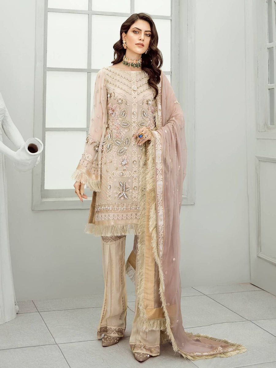 Akbar Aslam Luxury Chiffon Collection 2020 3pc Suit AAC-1313 ASTER - FaisalFabrics.pk