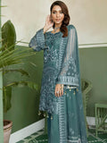 Akbar Aslam Luxury Chiffon Unstitched 3pc Suit AAW-2306 Blue Bell - FaisalFabrics.pk