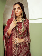 Akbar Aslam Luxury Chiffon Unstitched 3pc Suit AAW-2309 Saffron - FaisalFabrics.pk