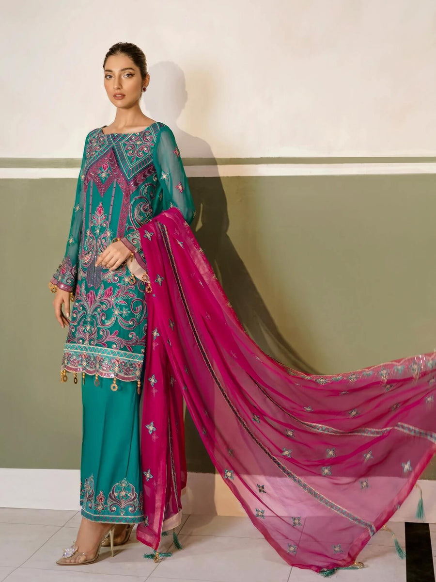 Akbar Aslam Luxury Chiffon Unstitched 3pc Suit AAW-2312 Soffina - FaisalFabrics.pk
