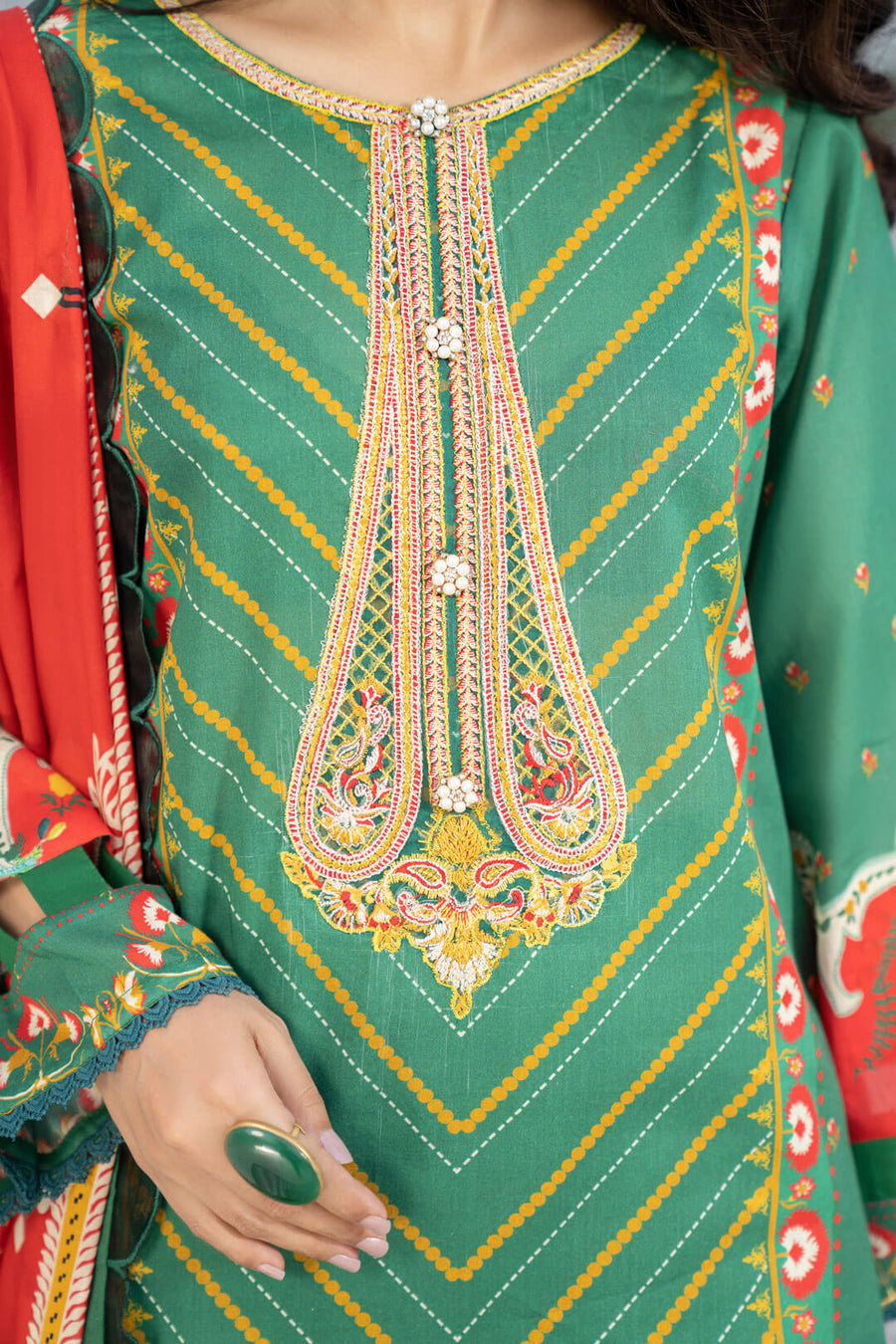 Noorangi Shaad Digital Printed Lawn Unstitched 3Pc Suit - Akhraaz