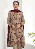 Alizeh Fashion Embroidered Chiffon 3Pc Suit D-03C Golden Beige - FaisalFabrics.pk