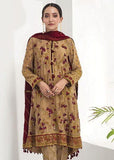 Alizeh Fashion Embroidered Chiffon 3Pc Suit D-03D Golden Beige - FaisalFabrics.pk