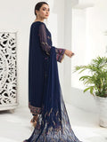 Alizeh Fashion Embroidered Chiffon 3Pc Suit D-04 Dreamy Sapphire - FaisalFabrics.pk