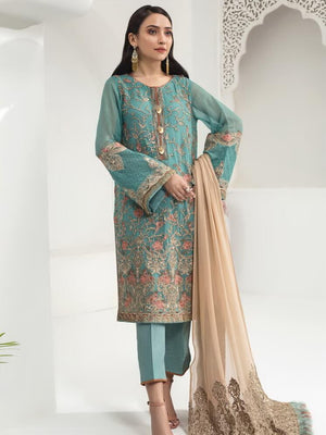 Alizeh Fashion Embroidered Chiffon 3Pc Suit D-05 Tiffany Glam - FaisalFabrics.pk