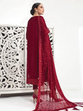 Alizeh Fashion Embroidered Chiffon 3Pc Suit D-06 The Heartthrob Red - FaisalFabrics.pk