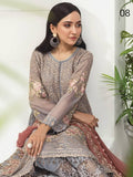 Alizeh Fashion Embroidered Chiffon 3Pc Suit D-08 Foxy Silver - FaisalFabrics.pk