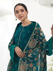 Alizeh Fashion Embroidered Chiffon 3Pc Suit D-09 Forest Enchantress - FaisalFabrics.pk