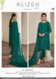 Alizeh Fashion Vol-02 Embroidered Chiffon 3Pc Suit D-03D Mashael - FaisalFabrics.pk