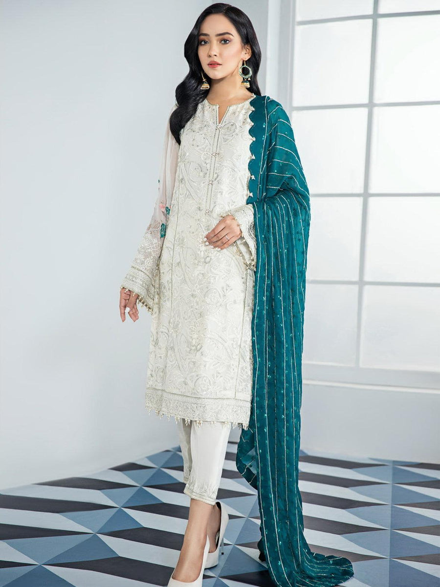 Alizeh Fashion Vol-03 Embroidered Chiffon 3Pc Suit D-02 Anahita - FaisalFabrics.pk