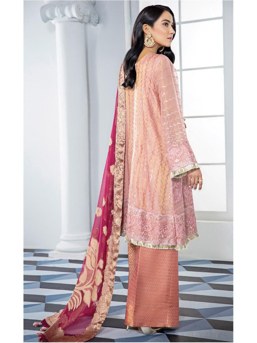 Alizeh Fashion Vol-03 Embroidered Masori 3Pc Suit D-04 Sohneri - FaisalFabrics.pk