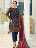 Alizeh Fashion Vol-04 Embroidered Chiffon 3Pc Suit D-01 Nightingale - FaisalFabrics.pk