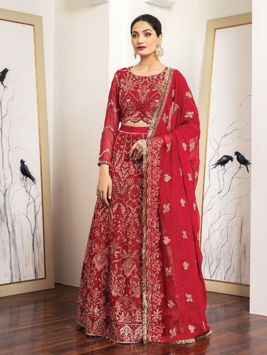 Alizeh Fashion Royale DE LUXE Embroidered Chiffon 3Pc Suit D-11 Senorita - FaisalFabrics.pk