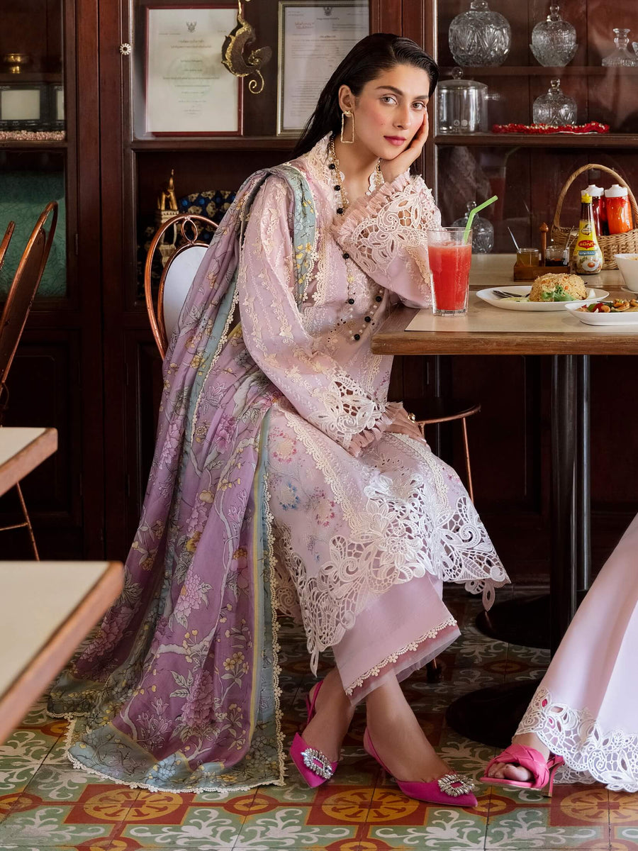 Mushq Lawana Embroidered Luxury Lawn Unstitched 3Pc Suit MSL-23-01 Amara
