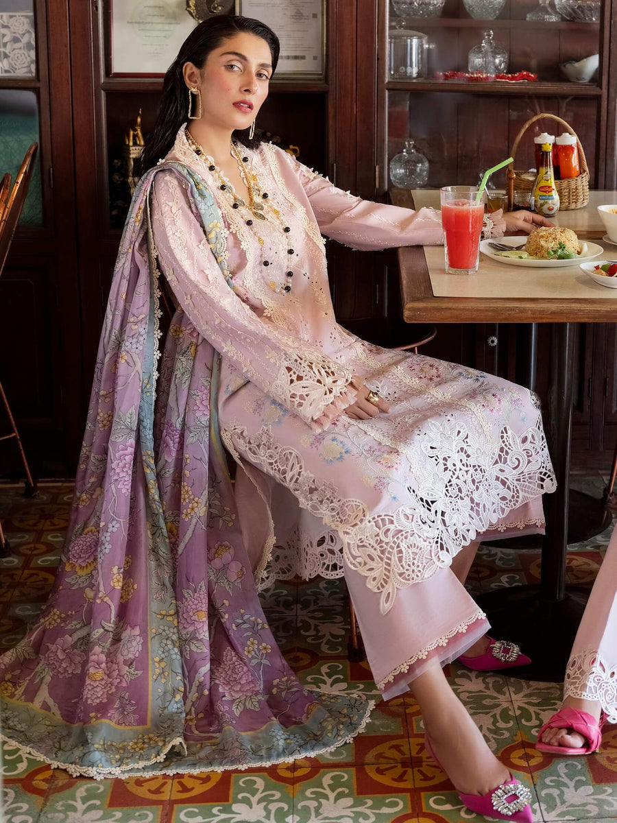 Mushq Lawana Embroidered Luxury Lawn Unstitched 3Pc Suit MSL-23-01 Amara