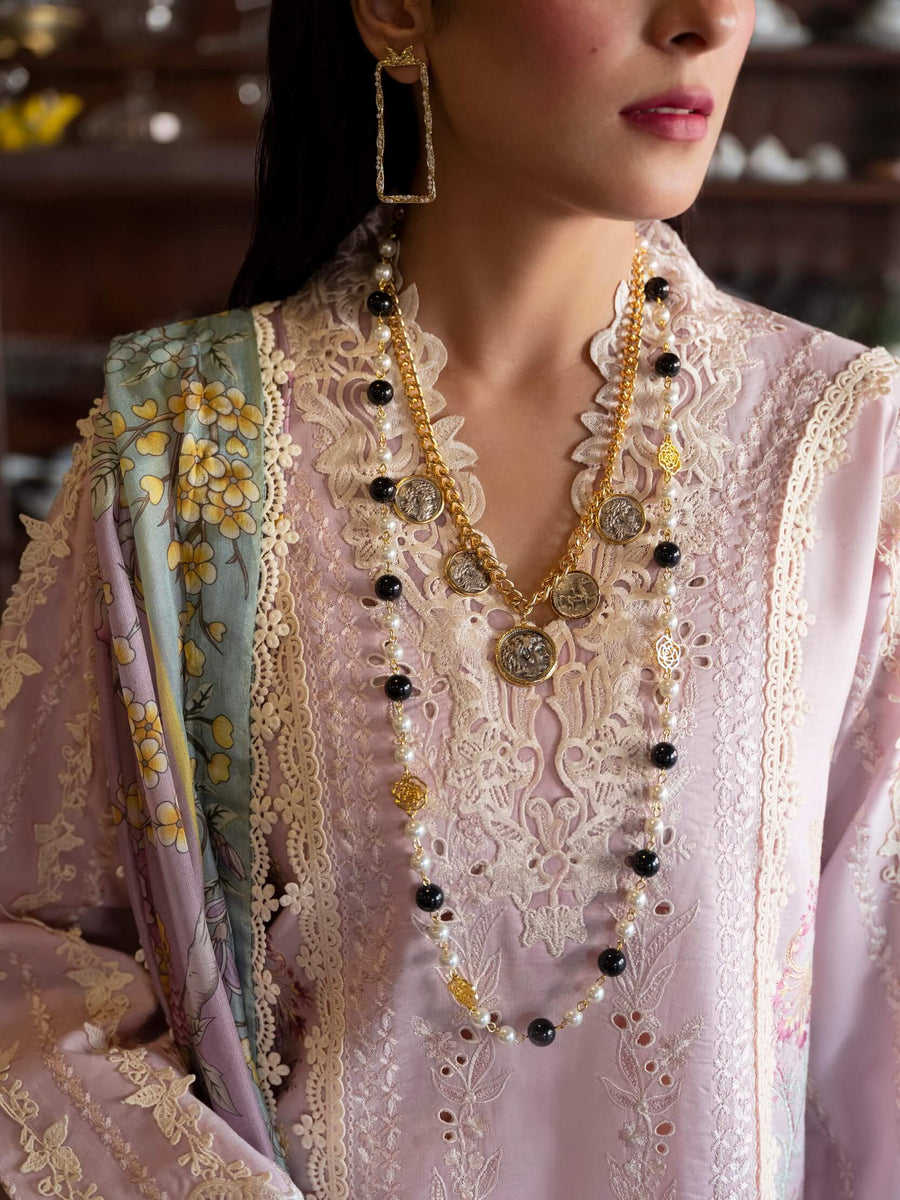 Mushq Lawana Embroidered Luxury Lawn Unstitched 3Pc Suit MSL-23-01 Amara