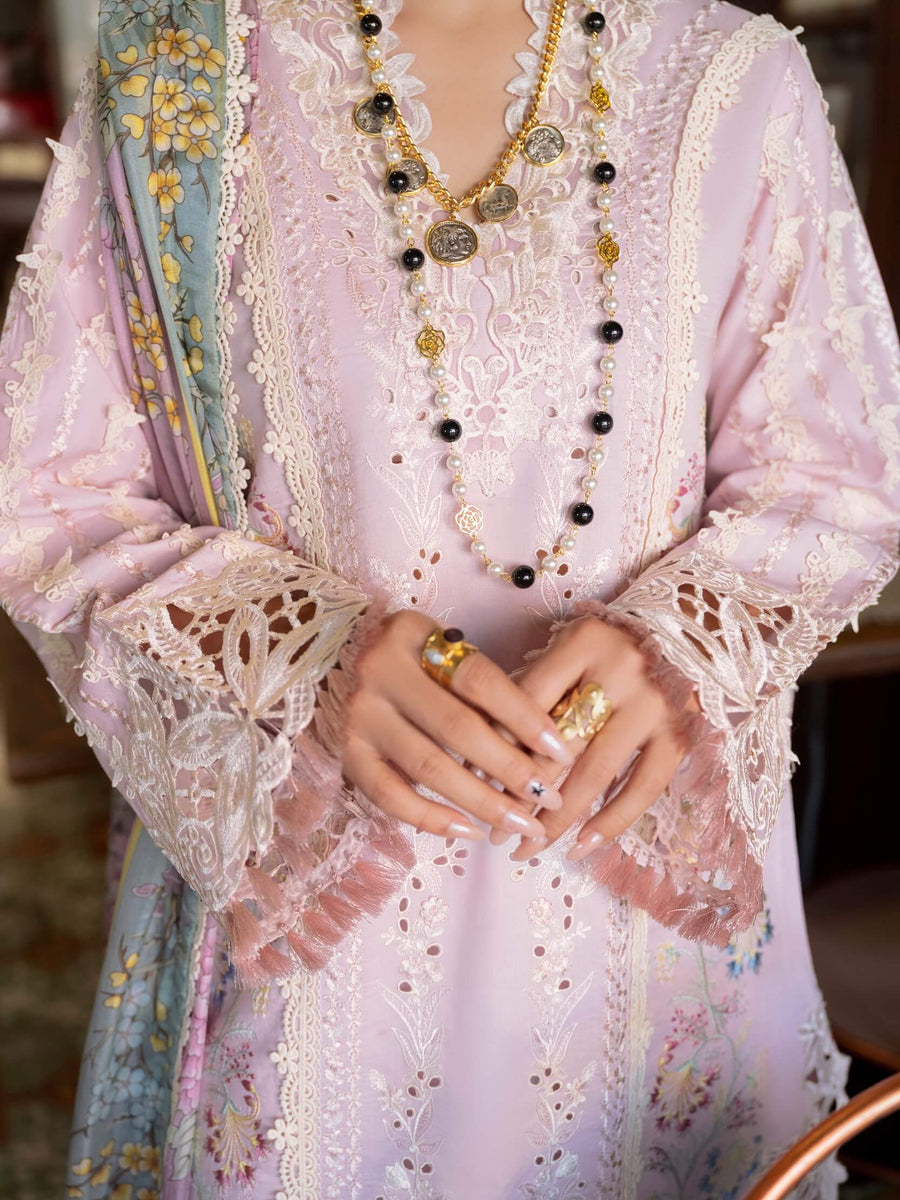 Mushq Lawana Embroidered Luxury Lawn Unstitched 3Pc Suit MSL-23-01 Amara