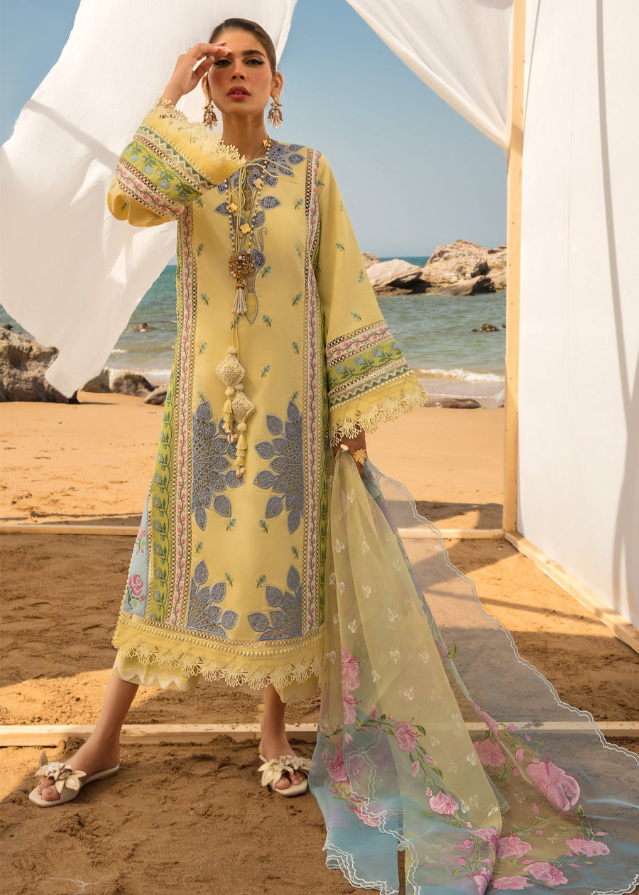 Crimson Embroidered Luxury Lawn Unstitched 3Pc Suit - An Ode to Cross Stitch (B)