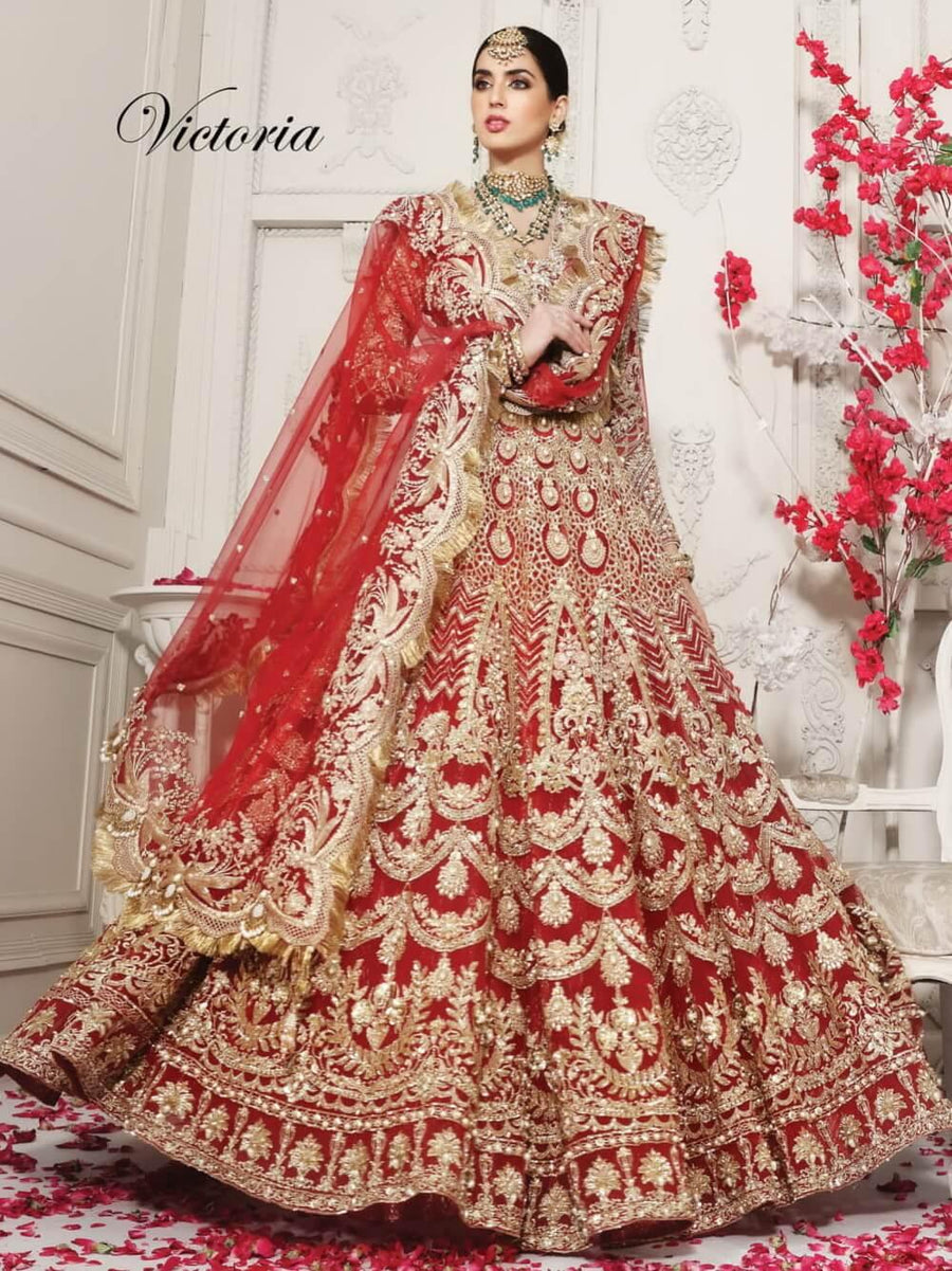 Anaya by Kiran Chaudhry Joie de Vivre Bridal 3PC Suit AMB-02 Victoria - FaisalFabrics.pk