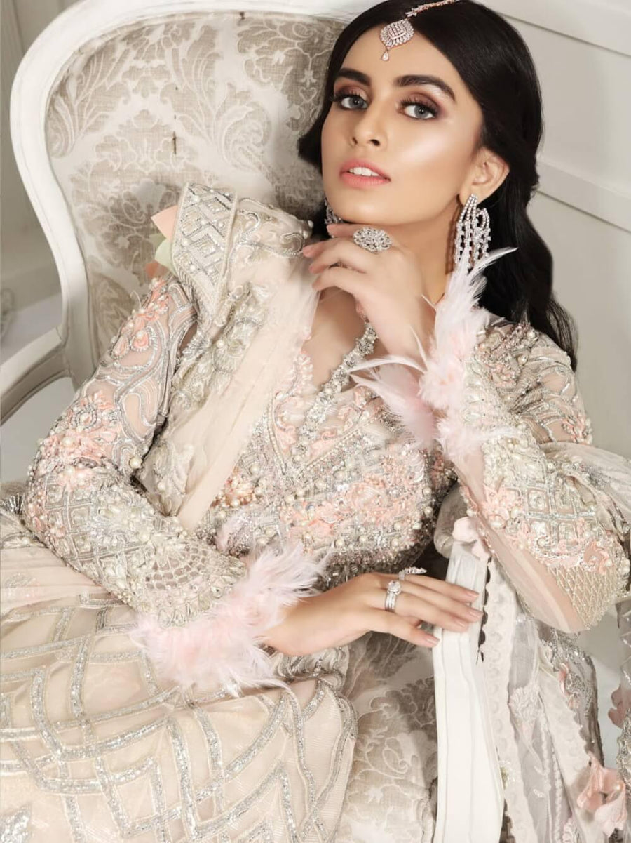 Anaya by Kiran Chaudhry Joie de Vivre Bridal 3PC Suit AMB-11 Elsa - FaisalFabrics.pk