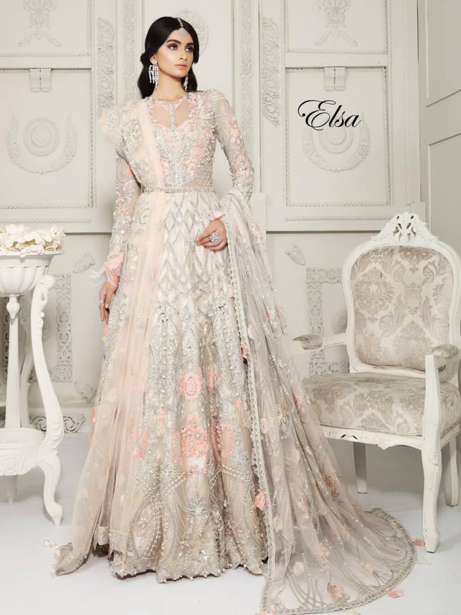 Anaya by Kiran Chaudhry Joie de Vivre Bridal 3PC Suit AMB-11 Elsa - FaisalFabrics.pk