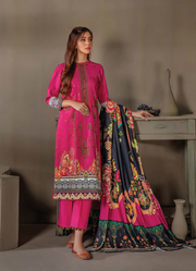 LALA Textiles Sana & Samia Embroidered Woolen 3Pc Suit D-07 Anrora