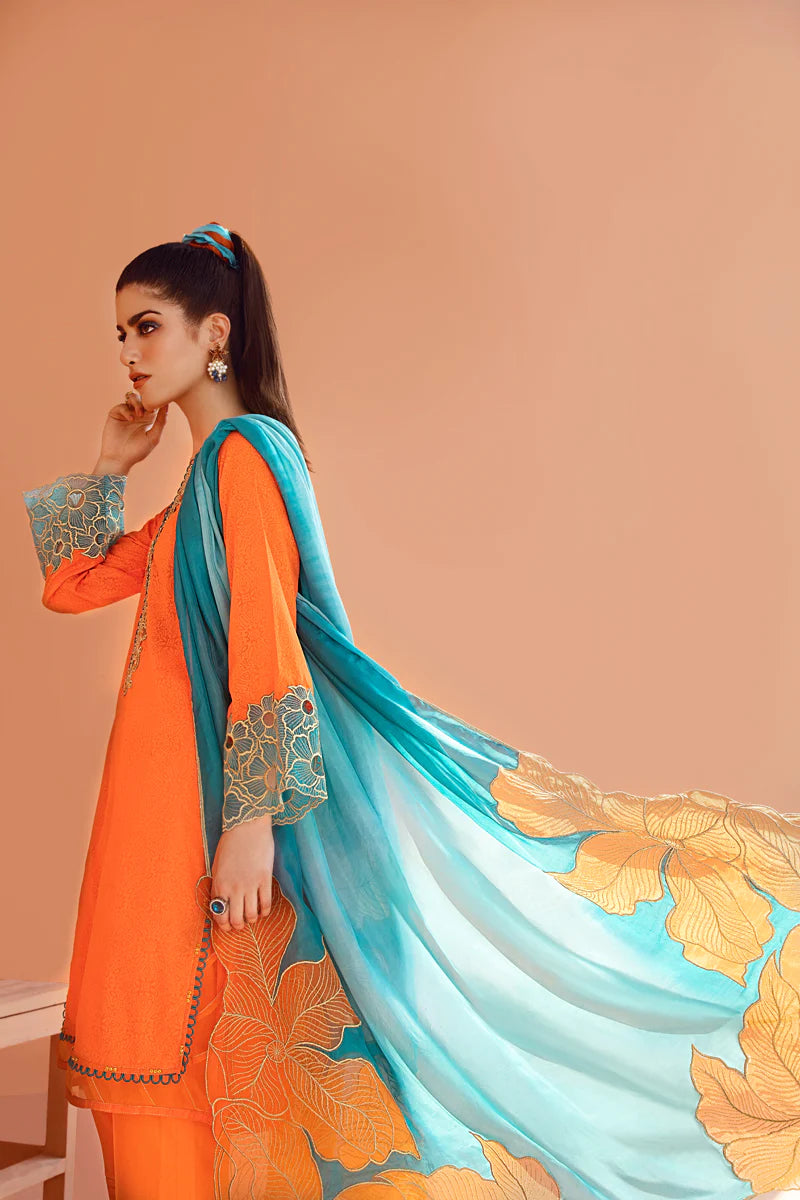 Maria Osama Khan Ethereal Basic Pret 3Pc Suit - AQUA SPRING